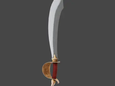 Saber Pirate Sword Low-poly 3D model