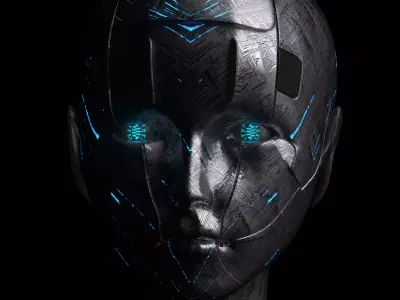 scifi female head  3D model