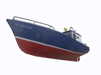 Old Boat 01 Low-poly PBR Low-poly 3D model