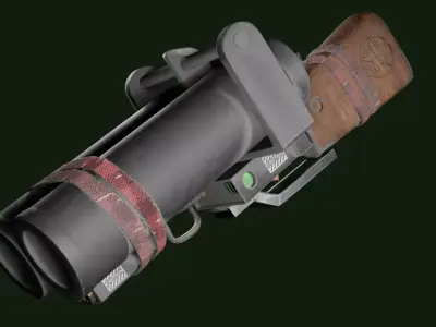 Handmade shotgun for post-apocalypse Low-poly 3D model