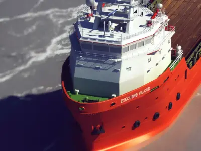 container ship Low-poly 3D model