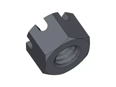 M8 Castle Nut 3D model