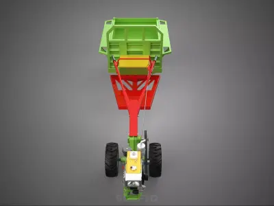 TRACTOR TRAILER TROLLEY TRANSPORT CAR CART CARGO RURAL VEHICLE 3D model
