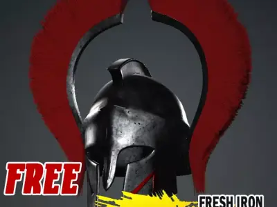 Spartan Royal Helmet  v FRESH IRON FREE Free low-poly 3D model
