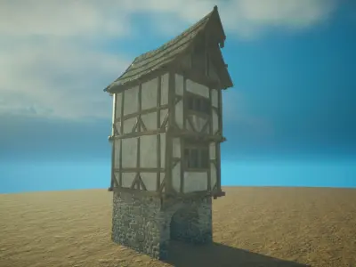 Medieval House9 - exterior design Low-poly 3D model