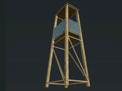Wooden Watch Tower 3D model