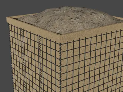 Sand wall military Free 3D model