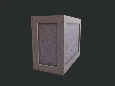 Wooden Box 03 Low-poly 3D model