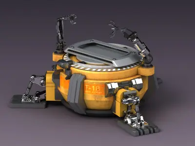 mechanical console technical chair future service station  3D model