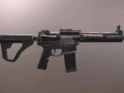 M4A1A gun Low-poly 3D model