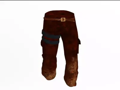 Pants with belts Low-poly 3D model