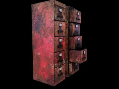 Cabinet V1 - 008 Low-poly 3D model