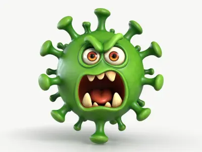 Cartoon Virus 1 3D model