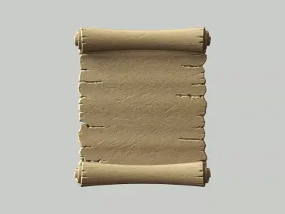Ancient Parchment Scroll Relief  3D print model