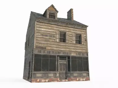 18th century urban residential shops 3D model