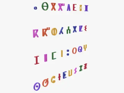 Tifinagh Colored Alphabet 3D model