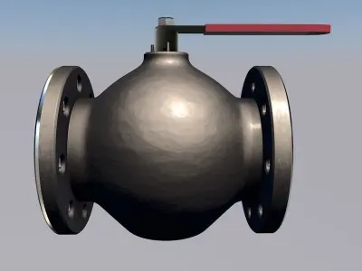 Pipe ball valve Low-poly 3D model
