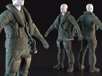 Modern Jet Fighter Pilot Suit 