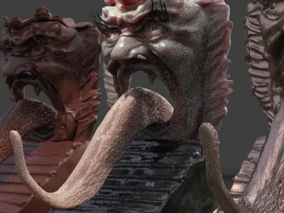 Demon Statue Gate of Hell Detailed version  3D model