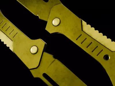 Knife 4 D Low-poly 3D model