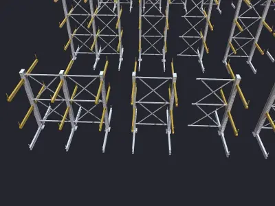 Warehouse Heavy Racks Shelves Low-poly 3D model