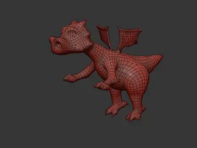 Dragon dinosaur Low-poly 3D model