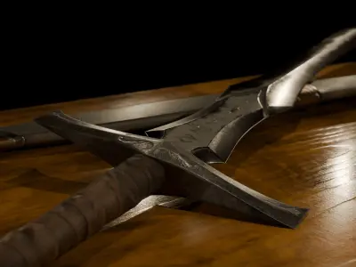 Sword-Short Sword-Sword Case Low-poly 3D model