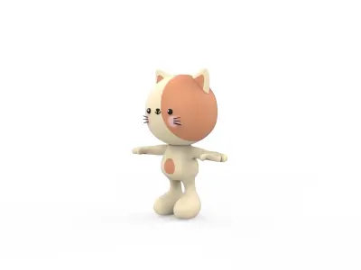 Character002 Cat Animal Low-poly 3D model