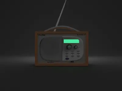 Radio in wooden box Free 3D model