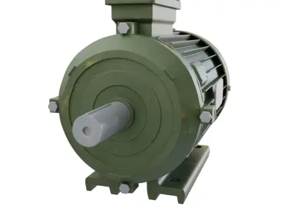 Electrical Asynchronous Motor Low-poly 3D model