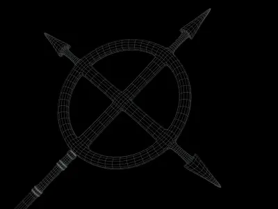 Gold sceptre Free low-poly 3D model