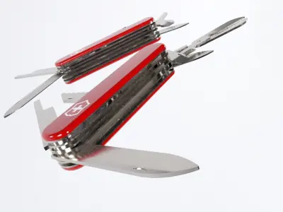 Swiss Army Knife - Penknife - Multitool Low-poly 3D model