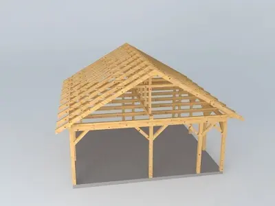 Basic wood frame construction Free 3D model
