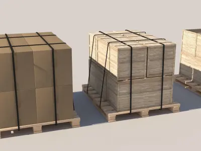 Pallet Collection with cargo 3D model