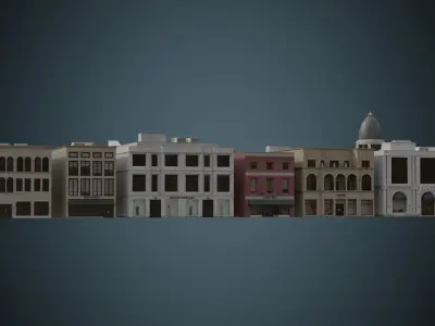 Buildings Collection 3 city Low-poly 3D model