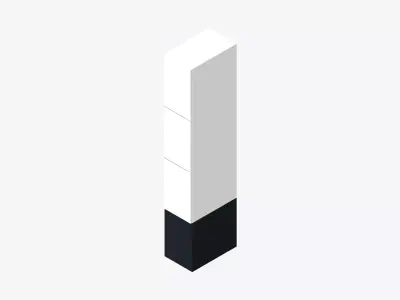 Locker - Laminate - Integral - Classic - High Base - 3 Door Low-poly 3D model