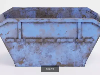 3 Industrial Skips Collection - Used Container Variants 3D Model Pack