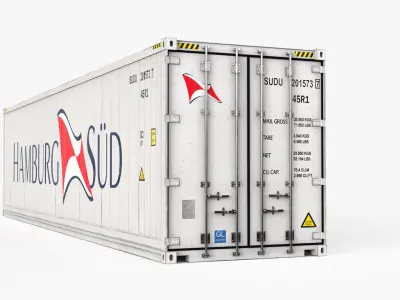 40ft  HAMBURG SUD Container Reefer CARRIER  3D model