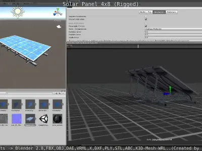 Solar Panel 4x8 - Rigged Low-poly 3D model
