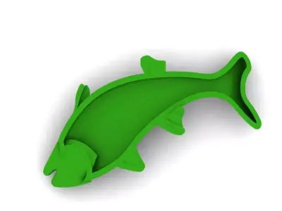 FISH stl sockeye salmon cookie cutter 3D model