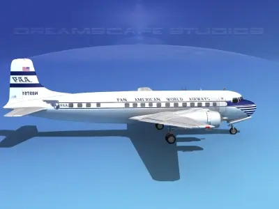 Douglas DC-6 Pan American 3D model