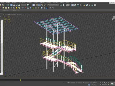 industrial staircase 3D model