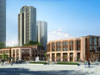 3Dmax fashion city commercial square building 370 3D model