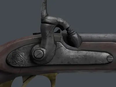 Pedersoli Kentucky Percussion Pistol Low-poly 3D model
