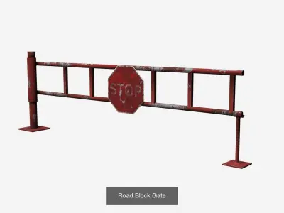 Concrete Gate Barricade Barrel  3D Model Pack