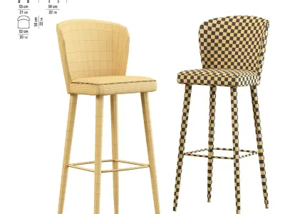 Aston Stool by Minotti 3D model
