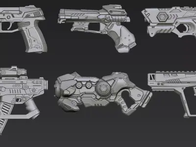 3D Printable Sci-Fi Weapon Part 7 3D model