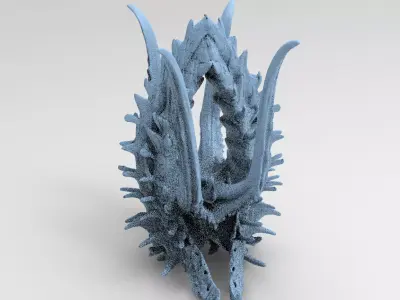 Alien Dragon God Bone Structure 3 3D model