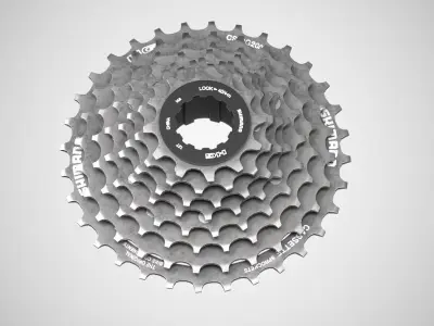 Shimano CSHG 200-8 Speed Cassette Silver Low-poly 3D model