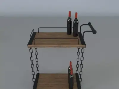 Chain Wine Trolley 3D model